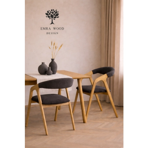 PRODUCENT Krzesło Dębowe KR-201 Kolor Tkaniny Grafitowy